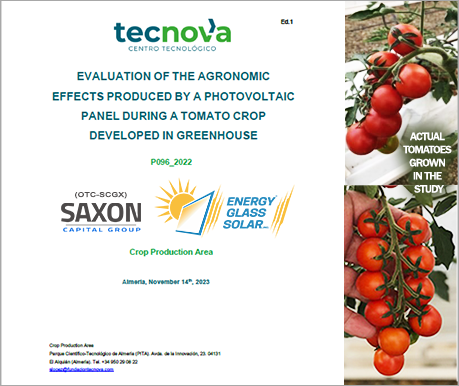 Energy Glass Solar™  - Download The Full Tecnova Energy Glass Solar™ Greenhouse Study Report