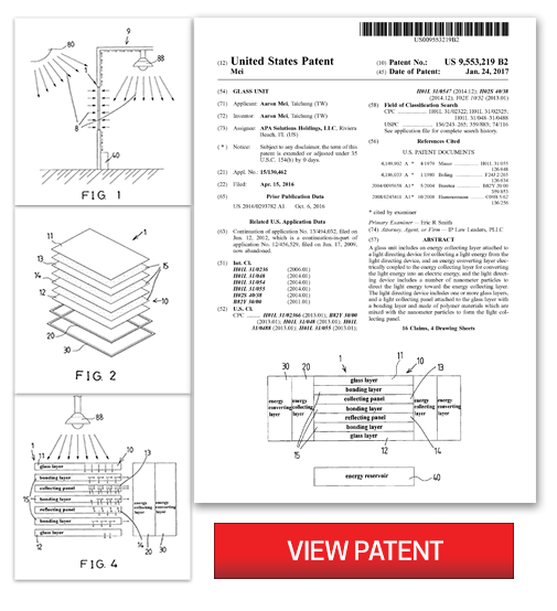 The Science Behind Energy Glass Solar™ - Patents