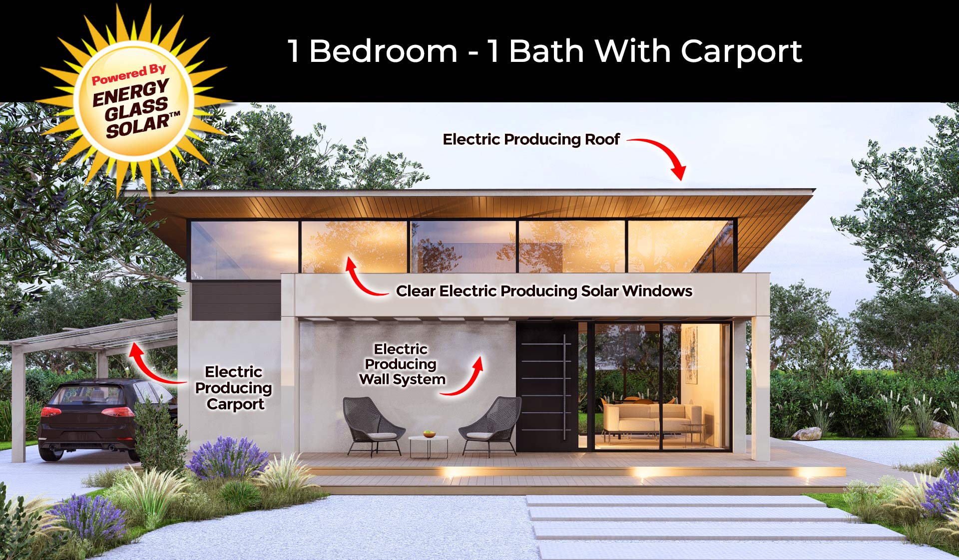 Solar Home Builders - Saxon House 1 Bedroom, 1 Bath With Carport - 450 sq. ft. to 600 sq. ft., Starting at $85,000