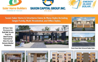 Saxon Capital Group, Inc. Expands Further into the Home Building Sector by Introducing New and Larger Solar Powered Homes